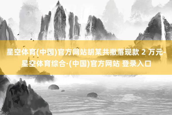 星空体育(中国)官方网站胡某共撒落现款 2 万元-星空体育综合·(中国)官方网站 登录入口