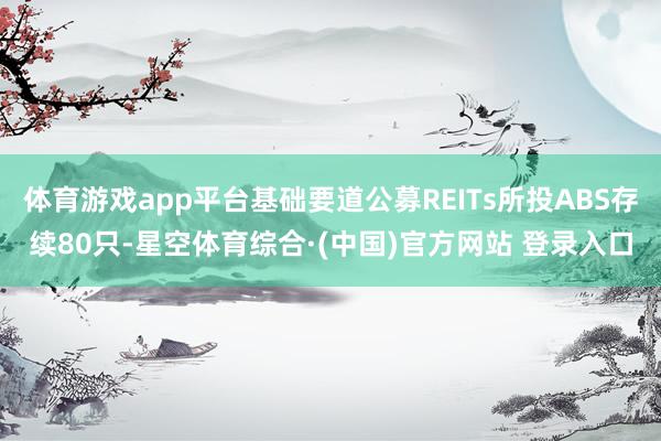体育游戏app平台基础要道公募REITs所投ABS存续80只-星空体育综合·(中国)官方网站 登录入口